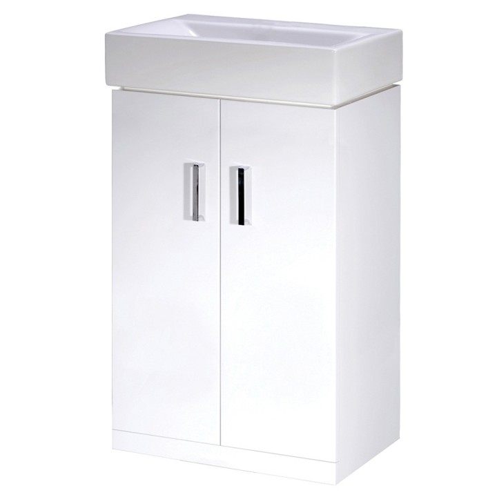 Mayford Gloss White Floor Standing 450mm (w) x 820mm (h) x 330mm (d) Cabinet & Basin
