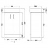 Mayford Gloss White Floor Standing 450mm (w) x 820mm (h) x 330mm (d) Cabinet & Basin - Technical Drawing