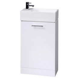Mayford Gloss White Floor Standing 480mm (w) x 835mm (h) x 243mm (d) Cabinet & Basin