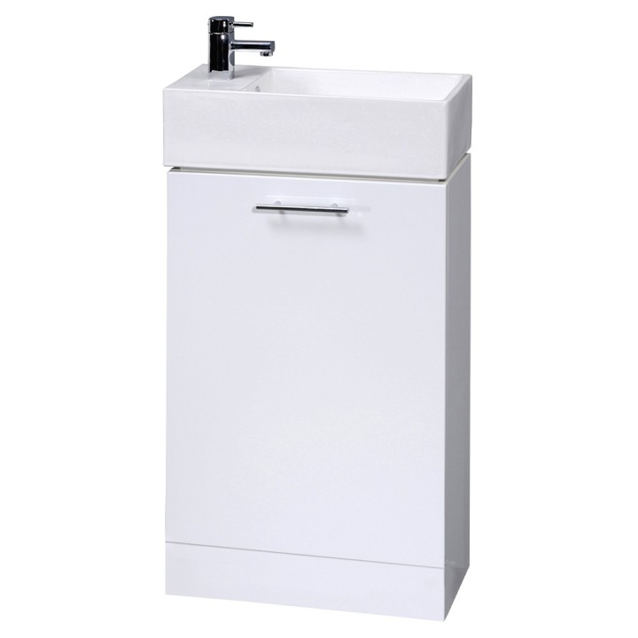 Mayford Gloss White Floor Standing 480mm (w) x 835mm (h) x 243mm (d) Cabinet & Basin