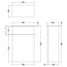 Core Gloss White 500mm (w) x 814mm (h) x 260mm (d) Toilet Unit - Technical Drawing