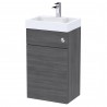Athena Anthracite Woodgrain 500mm (w) x 890mm (h) Basin & Toilet Unit Including Concealed Cistern