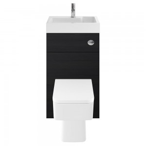"Athena" Charcoal Black 500mm (w) x 890mm (h) Basin & Toilet Unit Including Concealed Cistern