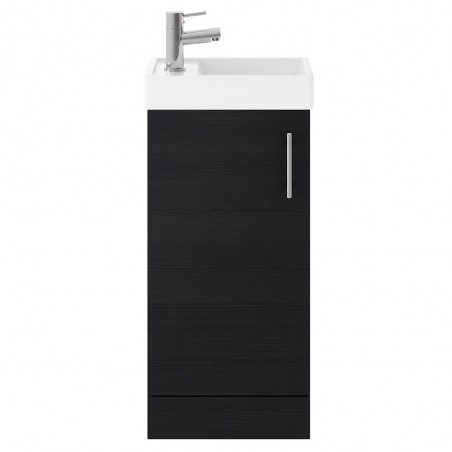 Vault Charcoal Black Floor Standing 400mm (w) x 861mm (h) x 222mm (d) Cabinet & Basin