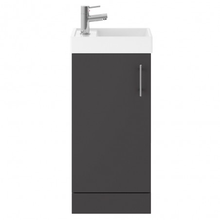 Vault Gloss Grey Floor Standing 400mm (w) x 861mm (h) x 222mm (d) Cabinet & Basin