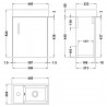 Vault Gloss White Wall Hung 400mm (w) x 438mm (h) x 222mm (d) Cabinet & Basin - Technical Drawing