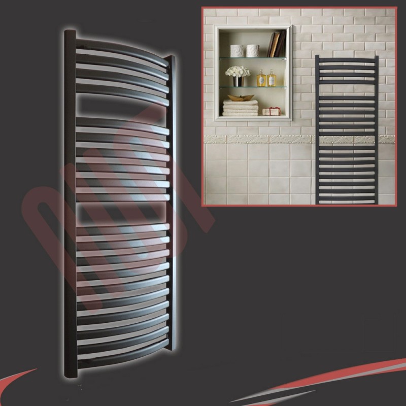 500mm(w) x 1100mm(h) Ellipse Black Towel Rail