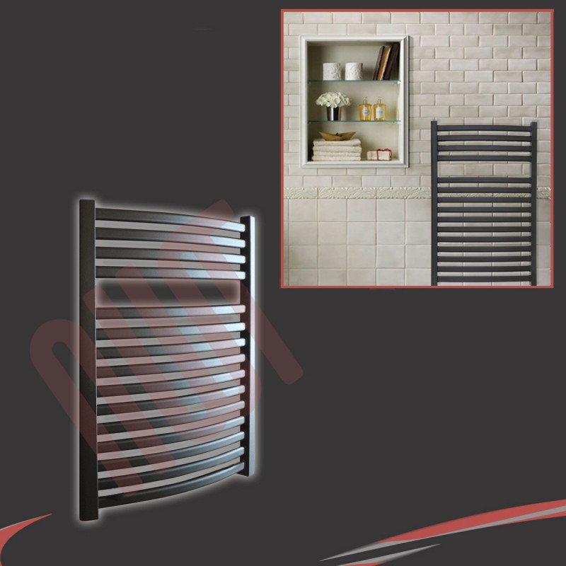 600mm(w) x 800mm(h) Ellipse Black Towel Rail