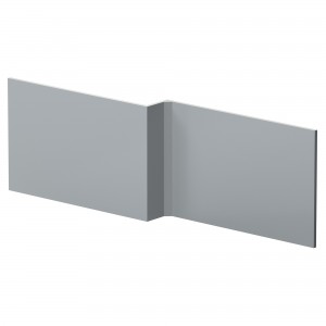 Elbe/Blocks Satin Grey 1700mm (w) Square Shower Bath Front Panel