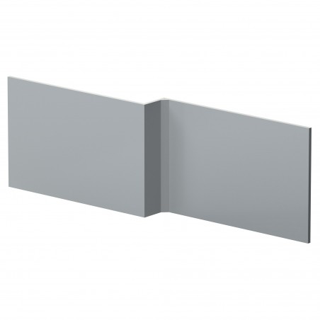 Elbe/Blocks Satin Grey 1700mm (w) Square Shower Bath Front Panel
