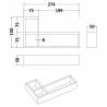 L-Shaped Bamboo Drawer Organiser - Technical Drawing