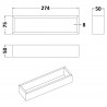 Straight Bamboo Drawer Organiser - Technical Drawing