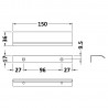 150mm Finger Pull Furniture Handle - Technical Drawing