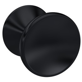 Matt Black Indented Round Knob - 30mm (w) x 30mm (h) x 29mm (d)