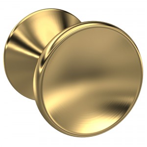 Brushed Brass Indented Round Knob - 30mm (w) x 30mm (h) x 29mm (d)
