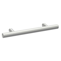 Chrome Knurled Bar Handle - 156mm (w) x 12mm (h) x 32mm (d)