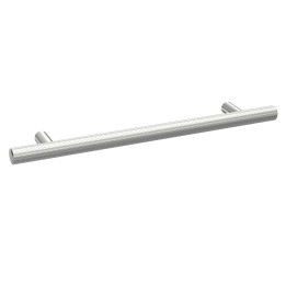 Chrome Knurled Bar Handle - 220mm (w) x 12mm (h) x 32mm (d)