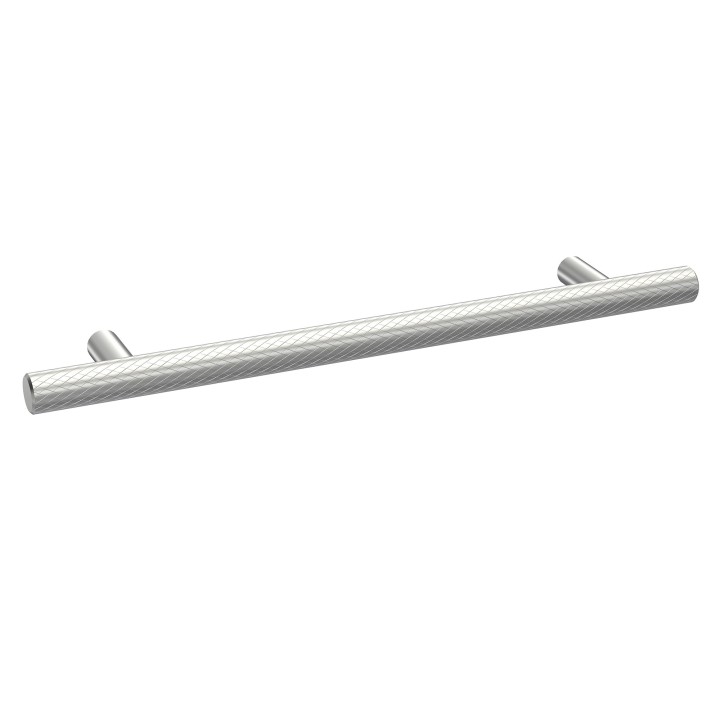 Chrome Knurled Bar Handle - 220mm (w) x 12mm (h) x 32mm (d)