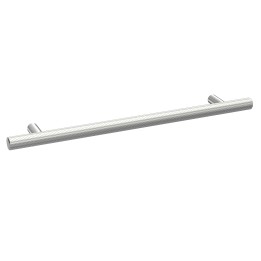 Chrome Knurled Bar Handle - 252mm (w) x 12mm (h) x 32mm (d)
