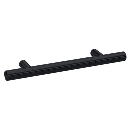 Matt Black Knurled Bar Handle - 156mm (w) x 12mm (h) x 32mm (d)