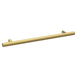 Brushed Brass Knurled Bar Handle - 252mm (w) x 12mm (h) x 32mm (d)