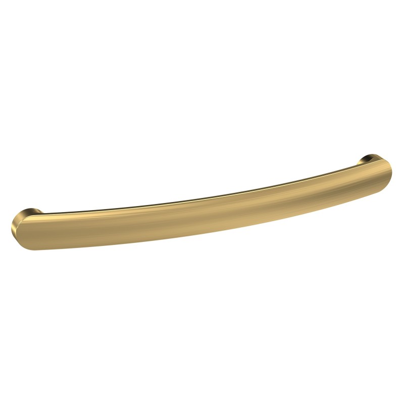 Brushed Brass D Shape Bar Handle - 210mm (w) x 19mm (h) x 24mm (d)