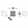 Satin Nickel Knurled Round Knob - 30mm (w) x 30mm (h) x 30mm (d) - Technical Drawing