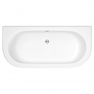Shingle Curved Double Ended Back To Wall 1700mm(L) x 750mm(W) Bath (Includes Panel)