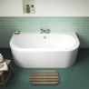 Shingle Curved Double Ended Back To Wall 1700mm(L) x 750mm(W) Bath (Includes Panel) - Insitu