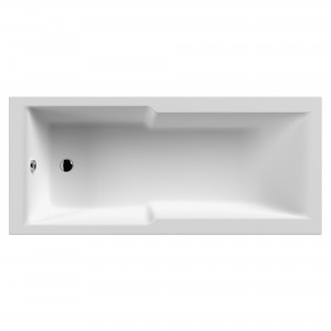 Square Straight Single Ended Shower Bath 1700mm (L) x 750mm (W) - Acrylic