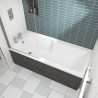 Square Straight Single Ended Shower Bath 1700mm (L) x 750mm (W) - Acrylic - Insitu