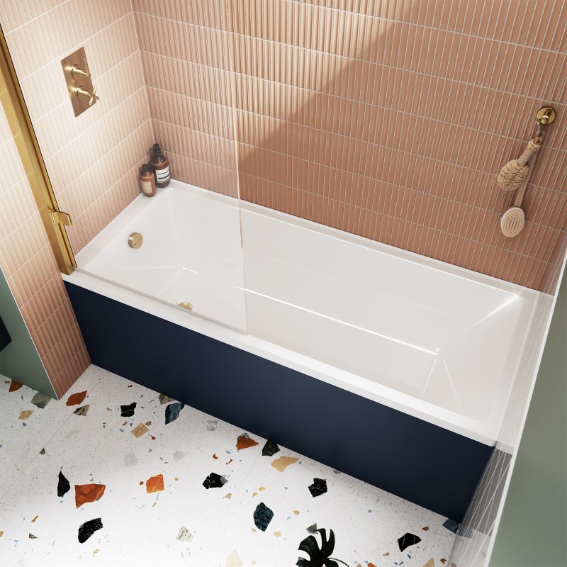 Linton Thin Edge Single Ended Rectangular Bath 1700mm (L) x 700mm (W)- Acrylic - Insitu