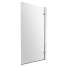 Polished Chrome Square Top Hinged Bath Screen 830mm(w) x 1520mm(h) - 8mm Glass