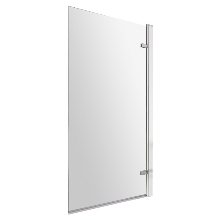 Polished Chrome Square Top Hinged Bath Screen 830mm(w) x 1520mm(h) - 8mm Glass