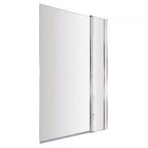 Polished Chrome Square Top Bath Screen & Fixed Panel 1005mm(w) x 1435mm - 6mm Glass