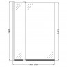Polished Chrome Square Top Bath Screen & Fixed Panel 1005mm(w) x 1435mm - 6mm Glass - Technical Drawing