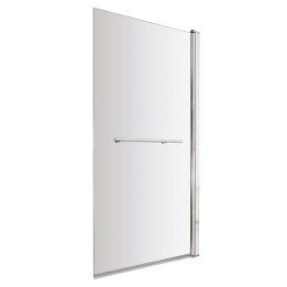 Polished Chrome Square Top Bath Screen & Rail 790mm(w) x 1435mm(h) - 6mm Glass