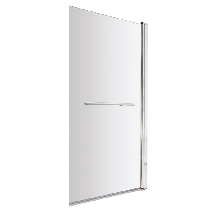 Polished Chrome Square Top Bath Screen & Rail 790mm(w) x 1435mm(h) - 6mm Glass