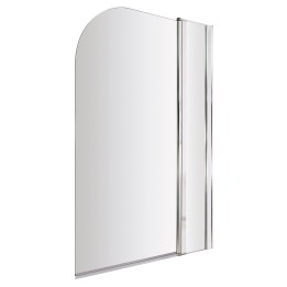 Polished Chrome Round Top Bath Screen & Fixed Panel 1005mm(w) x 1435mm(h) - 6mm Glass