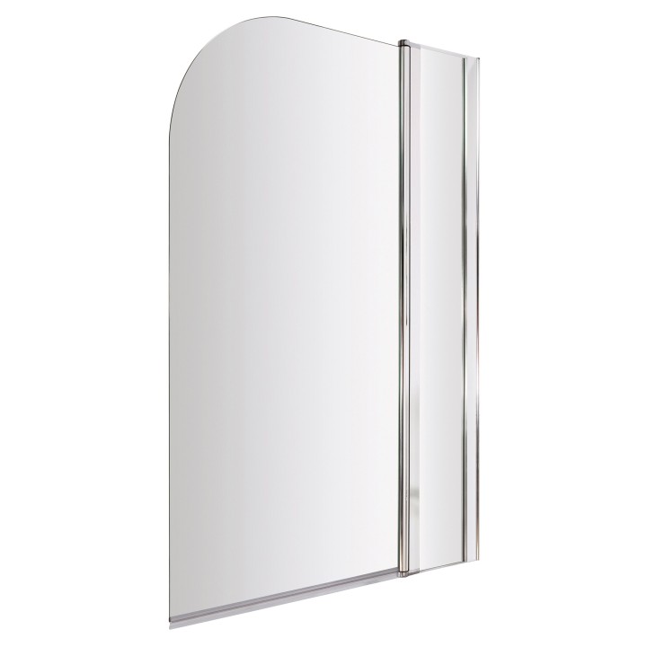 Polished Chrome Round Top Bath Screen & Fixed Panel 1005mm(w) x 1435mm(h) - 6mm Glass