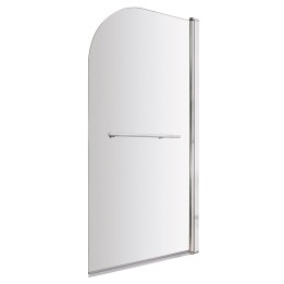 Polished Chrome Round Top Bath Screen & Rail 790mm(w) x 1435mm(h) - 6mm Glass
