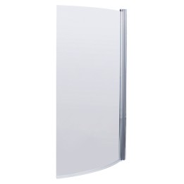 Polished Chrome Curved B-Bath Shape Screen 870mm(w) x 1435mm(h) - 6mm Glass