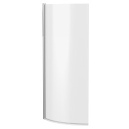 Polished Chrome Curved P-Bath Shape Screen 720mm(w) x 1435mm(h) - 6mm Glass