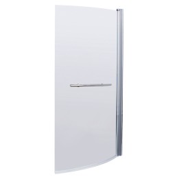 Polished Chrome Curved B-Bath Shape Screen & Rail 870mm(w) x 1435mm(h) - 6mm Glass