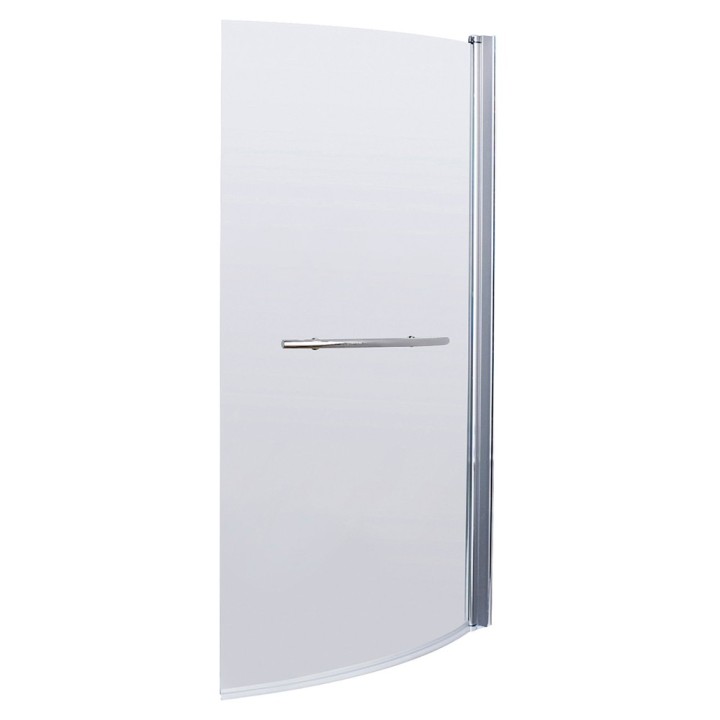 Polished Chrome Curved B-Bath Shape Screen & Rail 870mm(w) x 1435mm(h) - 6mm Glass