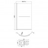 Polished Chrome Curved P-Bath Shape Screen & Rail 720mm(w) x 1435mm(h) - 6mm Glass - Technical Drawing