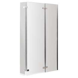 Polished Chrome "Quattro" L-Shape Double Hinged Bath Screen 965mm(w) x 1400mm(h) - 6mm Glass