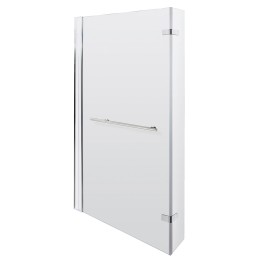 Polished Chrome "Quattro" L-Shape Hinged Bath Screen & Rail 805mm(w) x 1400mm(h) - 6mm Glass