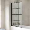 Satin Black "Pacific" Square Framed Designer Bath Screen 790mm(w) x 1435mm(h) - 6mm Glass - Insitu