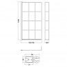 Satin Black "Pacific" Square Framed Designer Bath Screen & Fixed Return 805mm(w) x 1435mm(h) - 6mm Glass - Technical Drawing